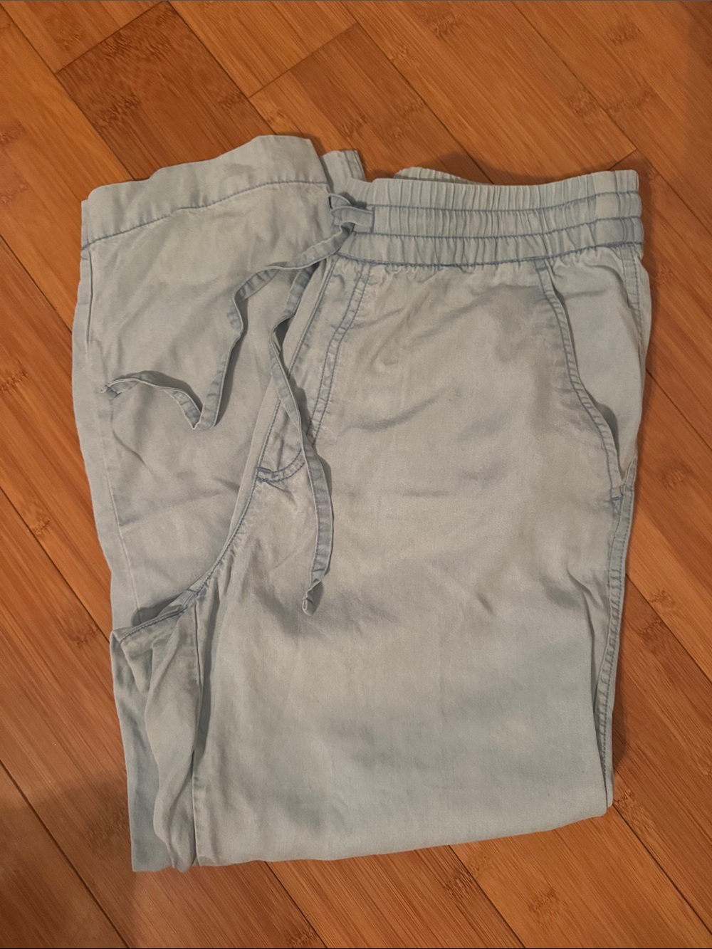 Light Blue Drawstring easy Pants